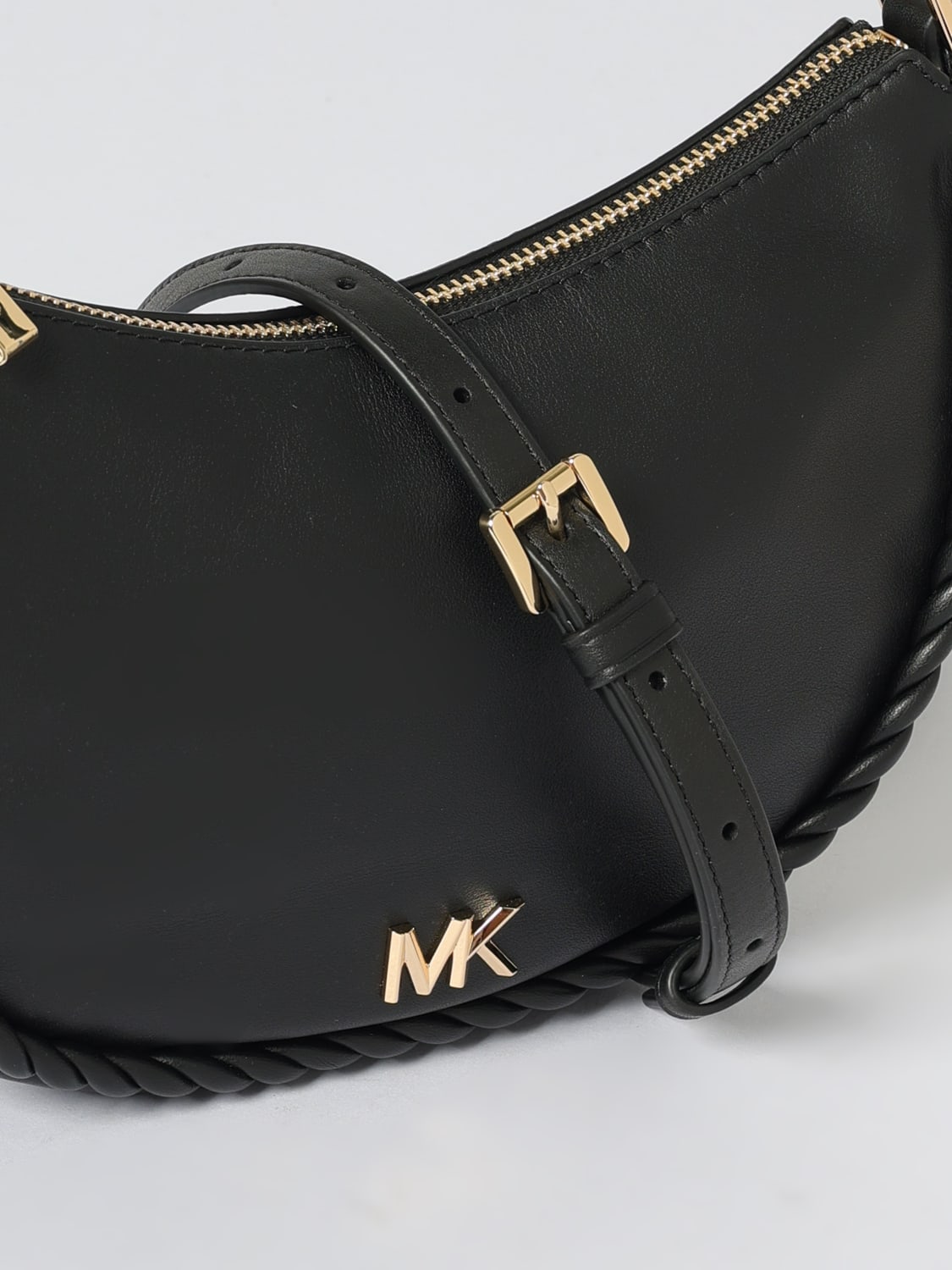 MICHAEL KORS BORSA A SPALLA: Borsa Kyla Michael Kors in pelle , Nero - Img 3