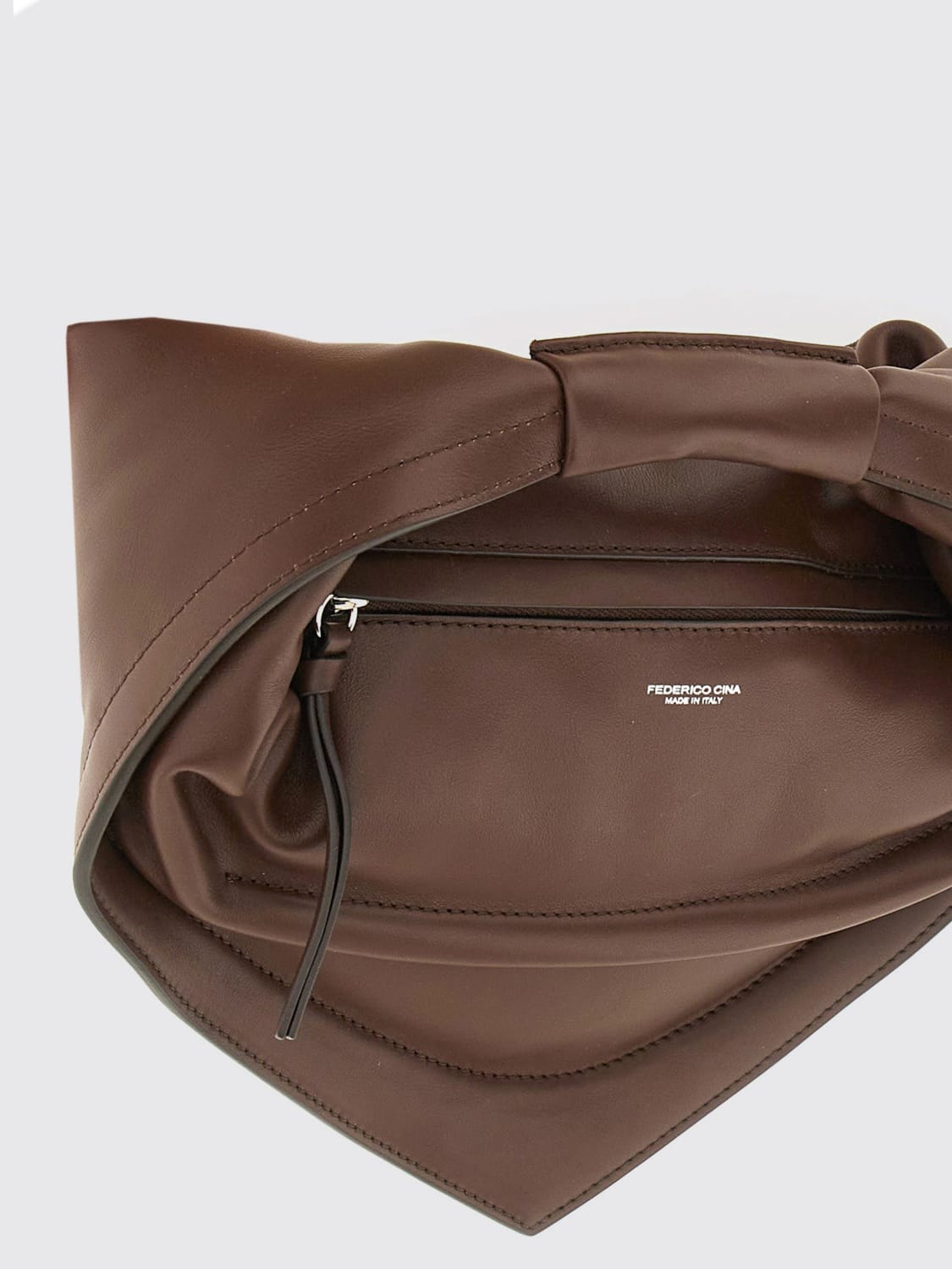 FEDERICO CINA HANDTASCHE: Umhängetasche damen Federico Cina, Braun - Img 3