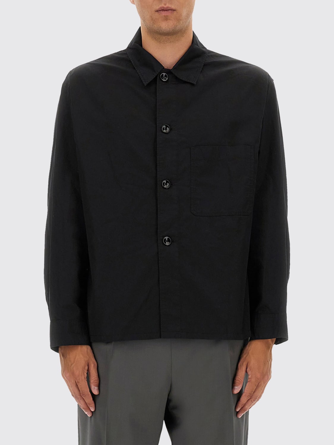 LEMAIRE 衬衫: 衬衫 男士 Lemaire, 黑色 - Img 1