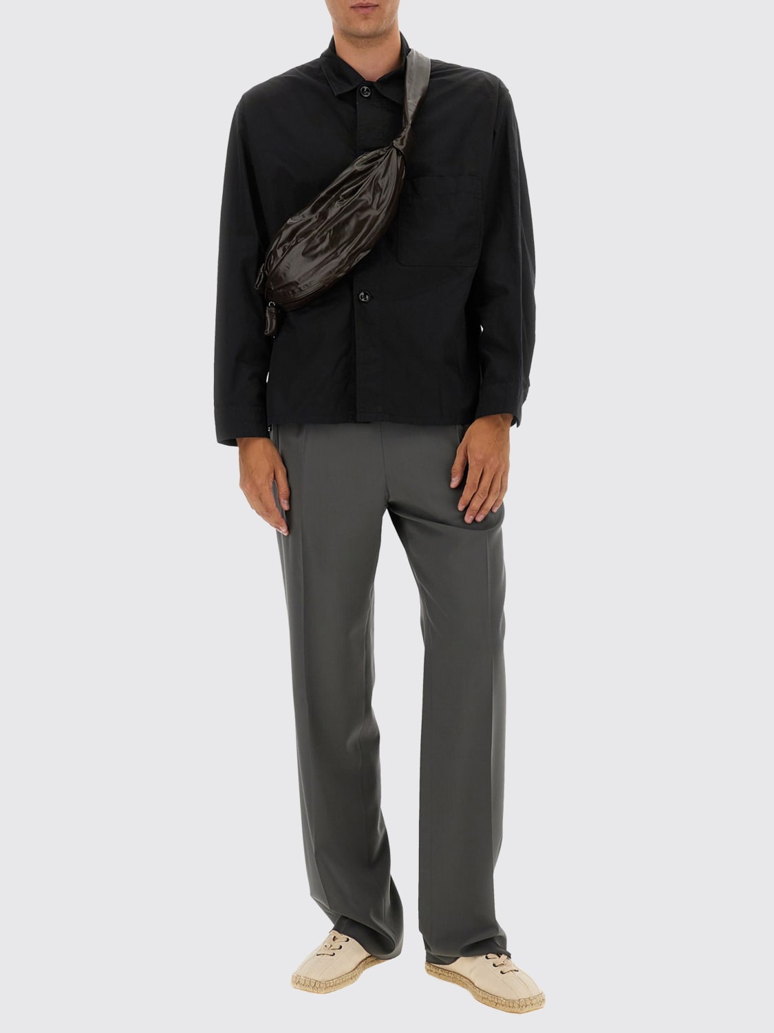 LEMAIRE 衬衫: 衬衫 男士 Lemaire, 黑色 - Img 2