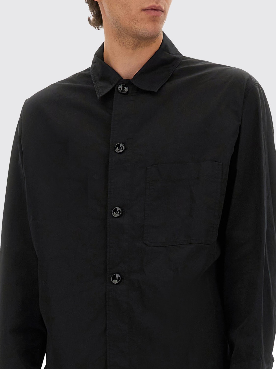 LEMAIRE 衬衫: 衬衫 男士 Lemaire, 黑色 - Img 4