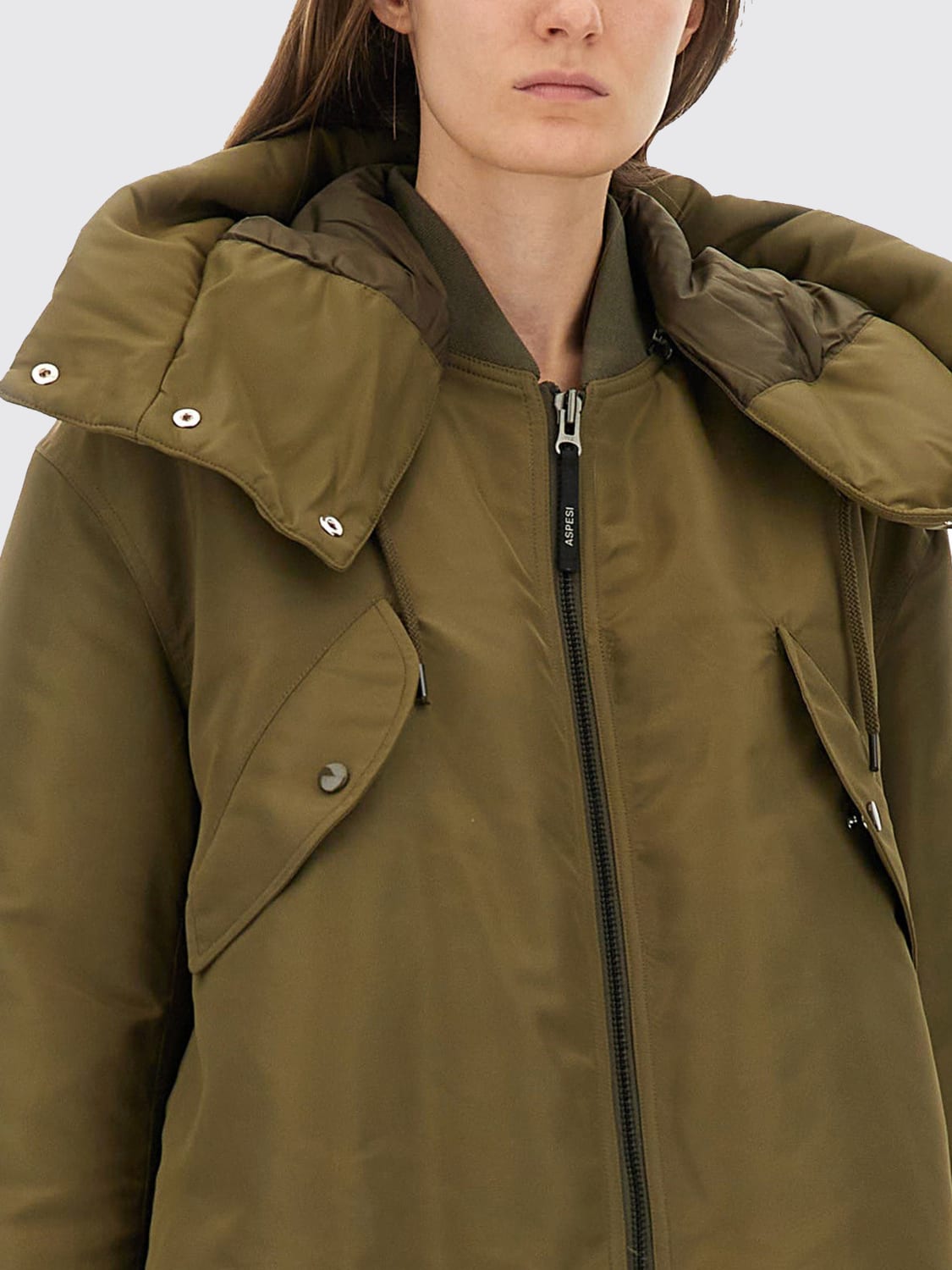 ASPESI COAT: Coat woman Aspesi, Green - Img 4