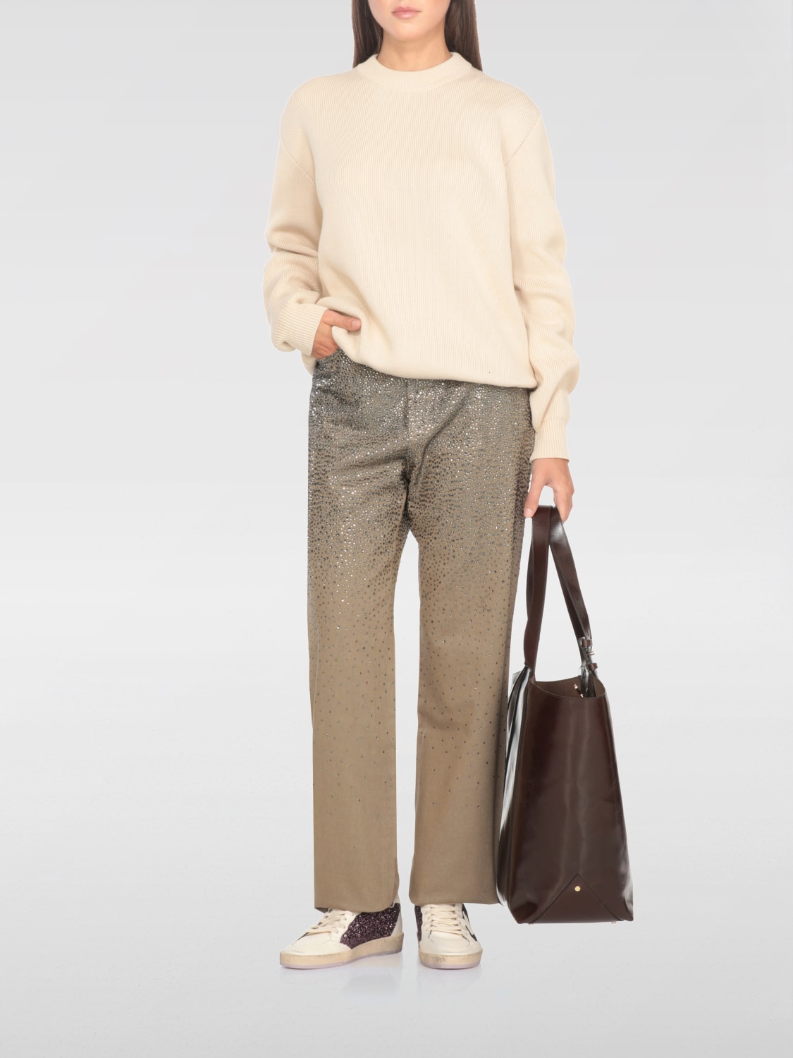 GOLDEN GOOSE SWEATER: Sweater woman Golden Goose, Beige - Img 2