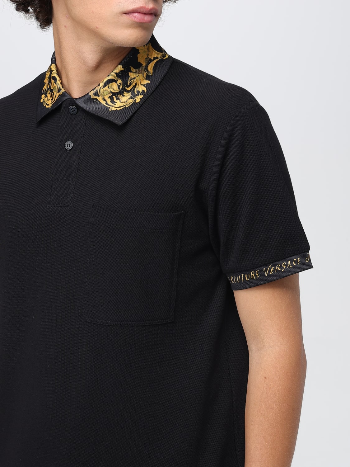 VERSACE JEANS COUTURE POLO: Polo Versace Jeans Couture in cotone , Nero - Img 3