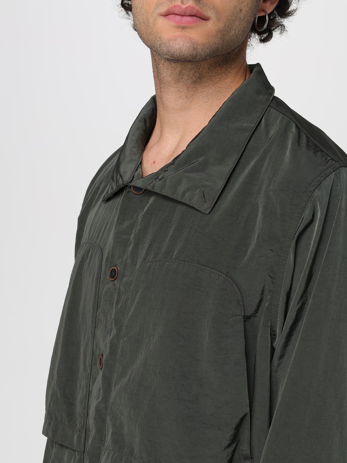 RANRA GIACCA: Overshirt Ranra in nylon , Fango - Img 3