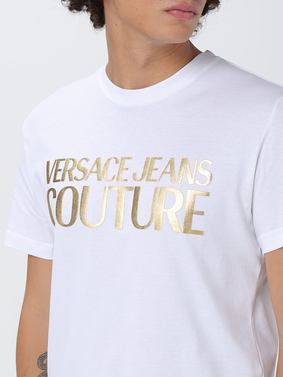 VERSACE JEANS COUTURE T恤: T恤 男士 Versace Jeans Couture, 白色 - Img 3