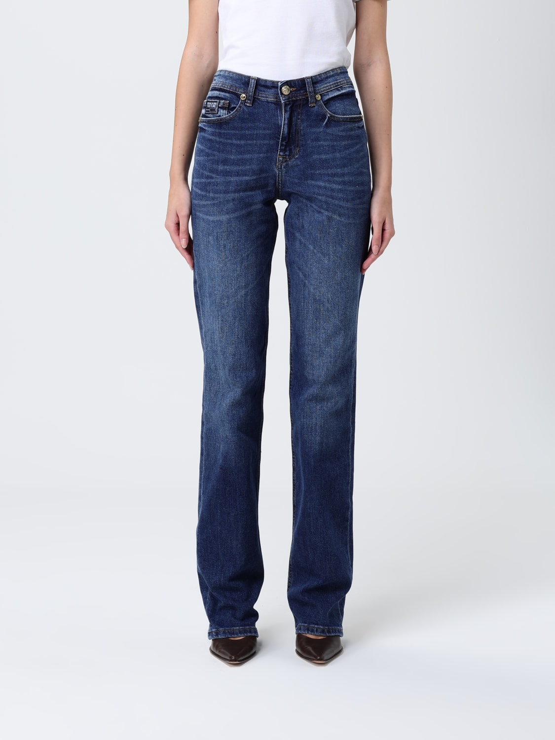 VERSACE JEANS COUTURE JEANS: Pants woman Versace Jeans Couture, Blue - Img 1