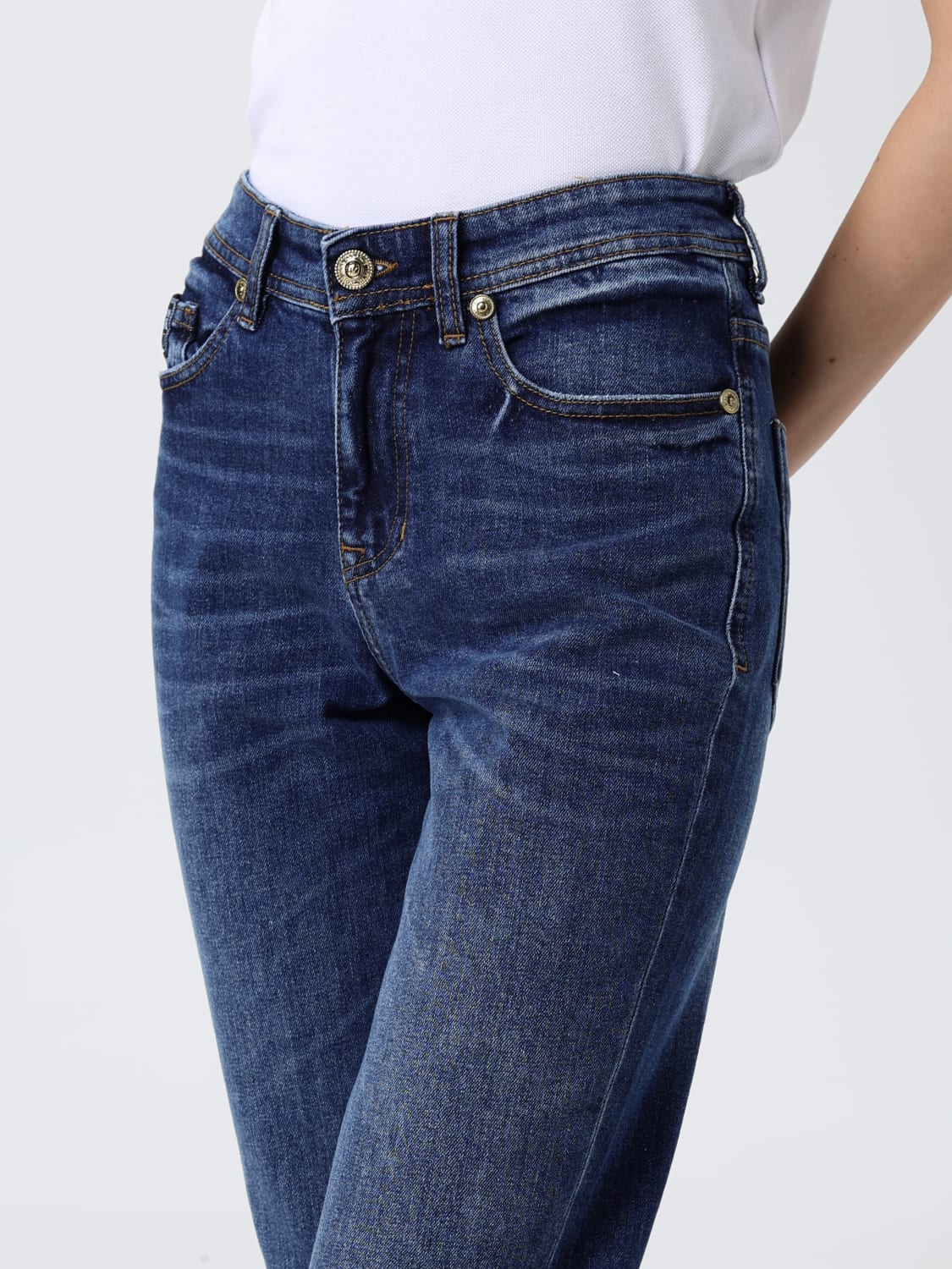 VERSACE JEANS COUTURE JEANS: Pants woman Versace Jeans Couture, Blue - Img 3