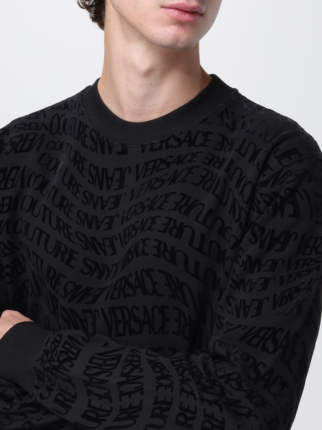VERSACE JEANS COUTURE SWEATER: Sweater men Versace Jeans Couture, Black - Img 3