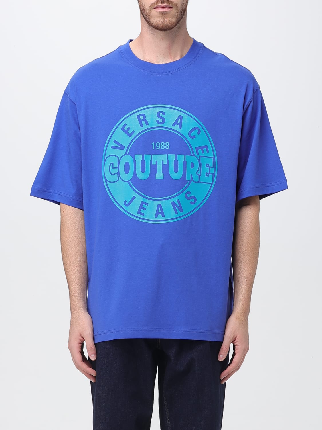 VERSACE JEANS COUTURE T-SHIRT: T-shirt men Versace Jeans Couture, Blue - Img 1