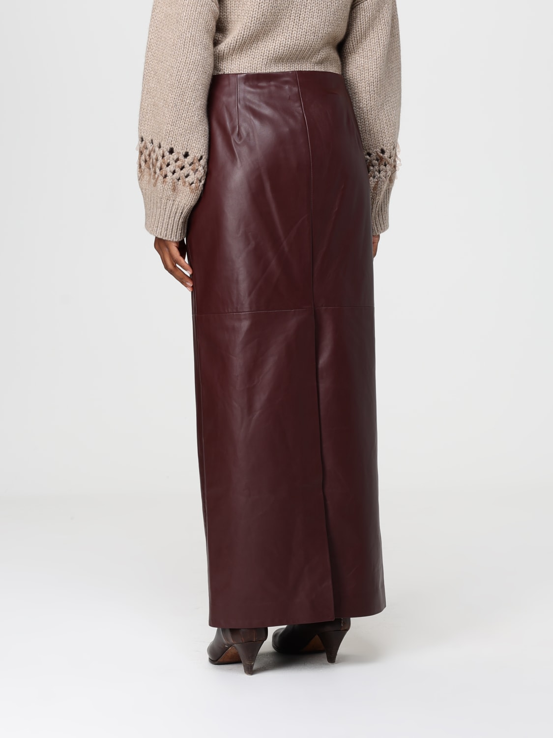 BRUNELLO CUCINELLI SKIRT: Skirt woman Brunello Cucinelli, Burgundy - Img 3