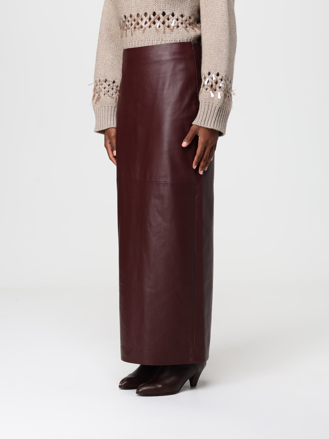 BRUNELLO CUCINELLI SKIRT: Skirt woman Brunello Cucinelli, Burgundy - Img 4