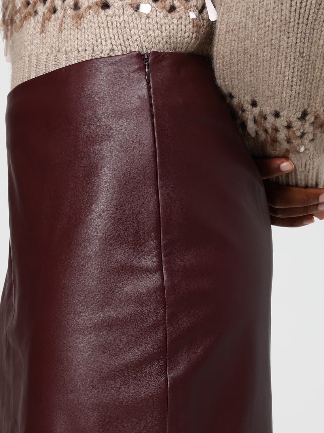 BRUNELLO CUCINELLI SKIRT: Skirt woman Brunello Cucinelli, Burgundy - Img 5