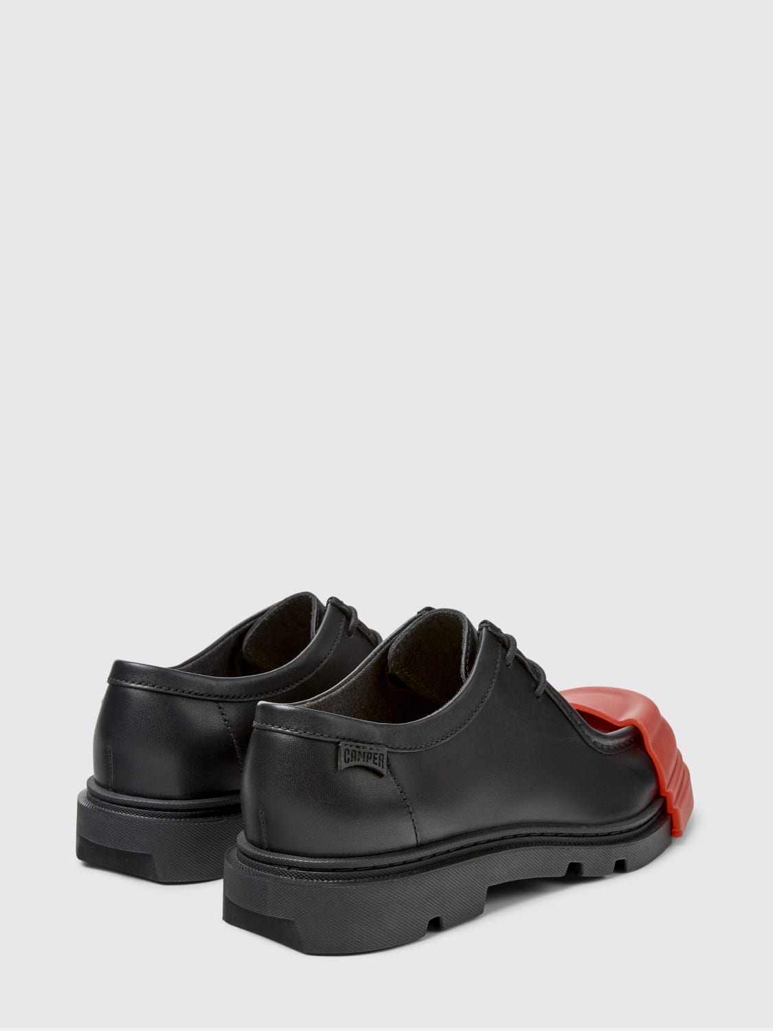 CAMPER STRINGATE: Derby Junction Camper in pelle e gomma , Nero - Img 3