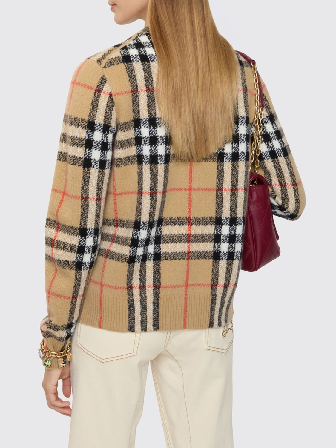 BURBERRY SWEATER: Cardigan woman Burberry, Beige - Img 3