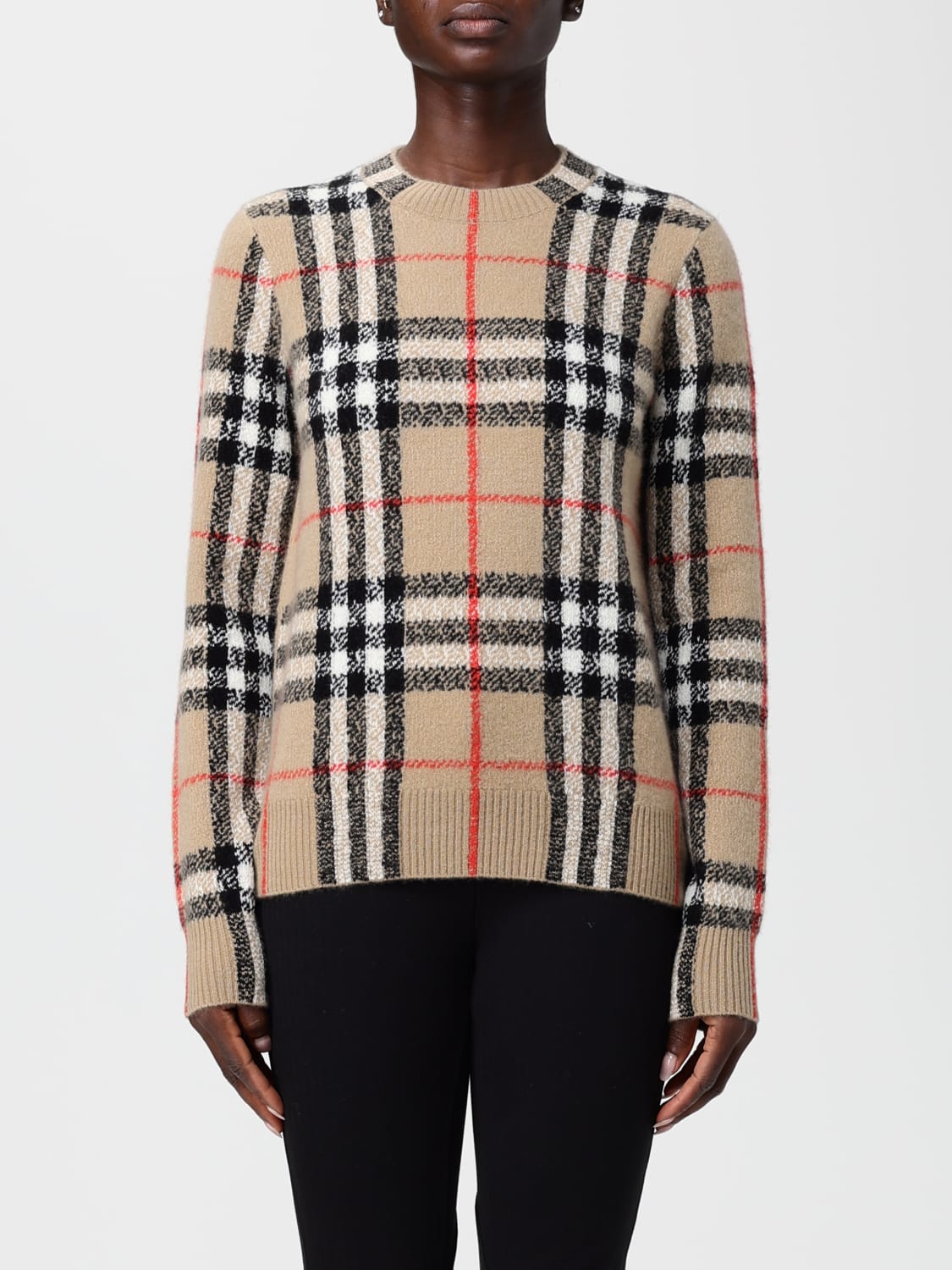 BURBERRY SWEATER: Cardigan woman Burberry, Beige - Img 1