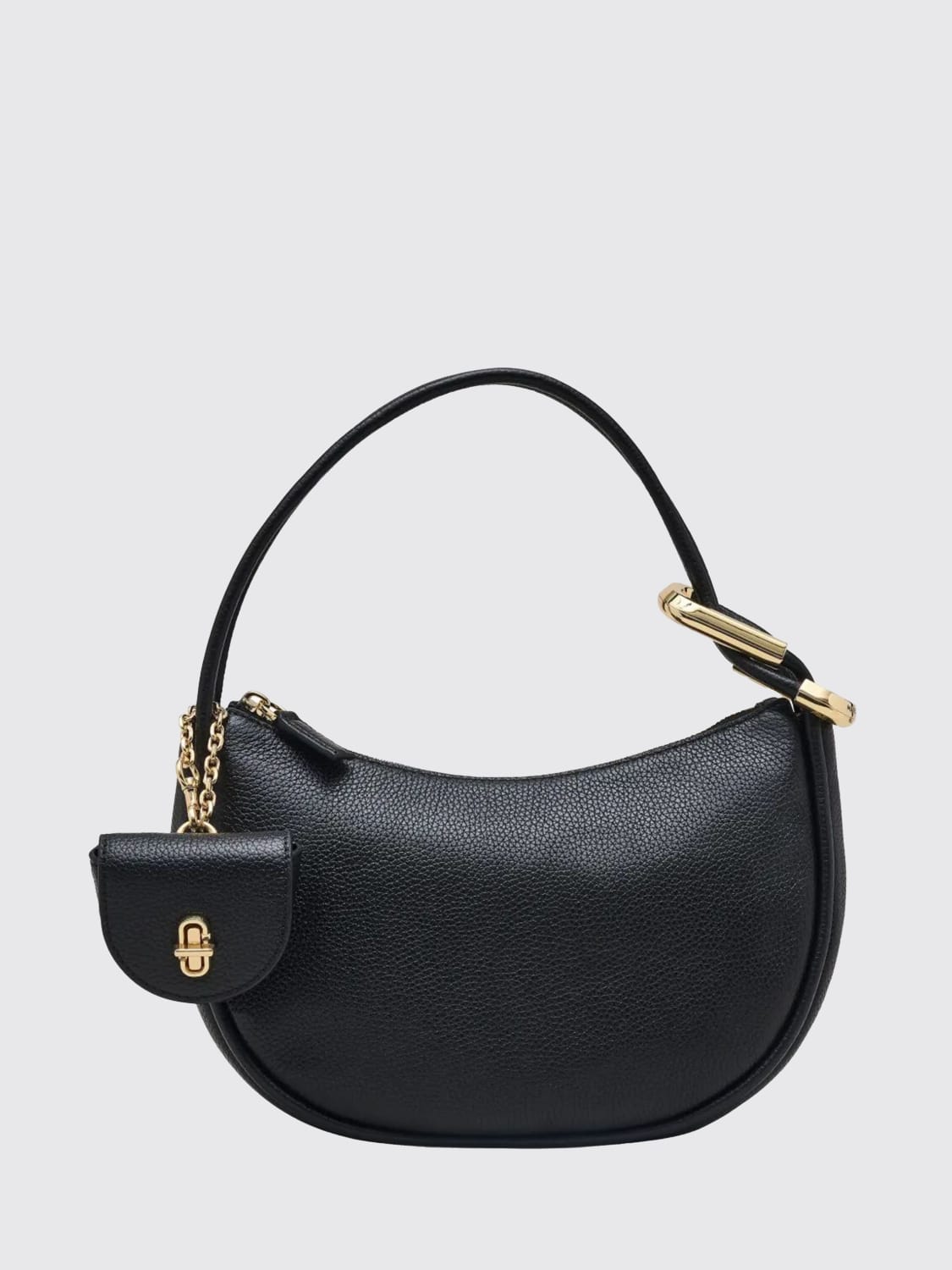 MARC JACOBS BORSA A SPALLA: Borsa The Dual Hobo Marc Jacobs in pelle a grana , Nero - Img 1