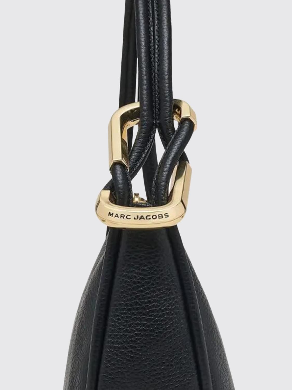 MARC JACOBS BORSA A SPALLA: Borsa The Dual Hobo Marc Jacobs in pelle a grana , Nero - Img 4