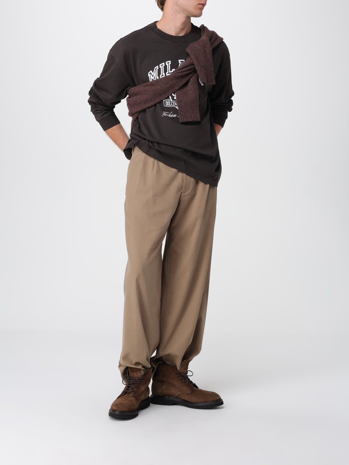 DOLCE & GABBANA T-SHIRT: Sweatshirt herren Dolce & Gabbana, Braun - Img 2