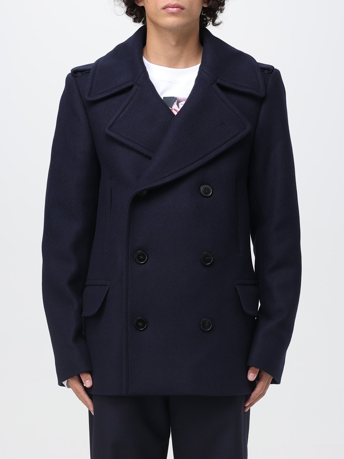 DRIES VAN NOTEN COAT: Coat men Dries Van Noten, Blue - Img 1