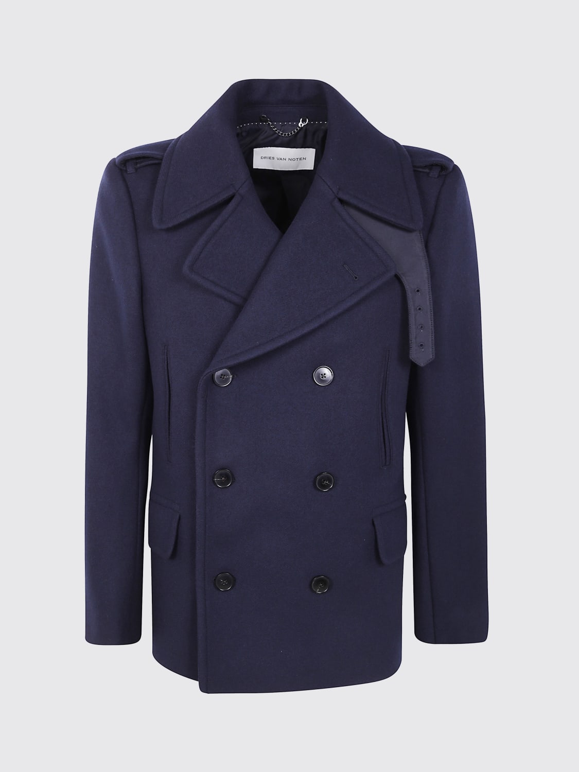 DRIES VAN NOTEN COAT: Coat men Dries Van Noten, Navy - Img 1