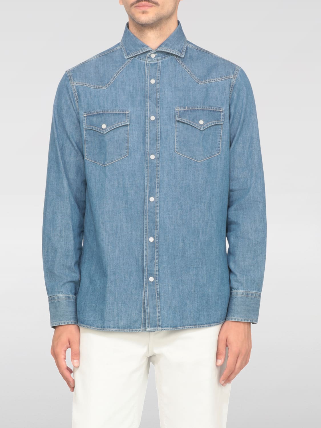 BRUNELLO CUCINELLI SHIRT: Shirt men Brunello Cucinelli, Blue - Img 1