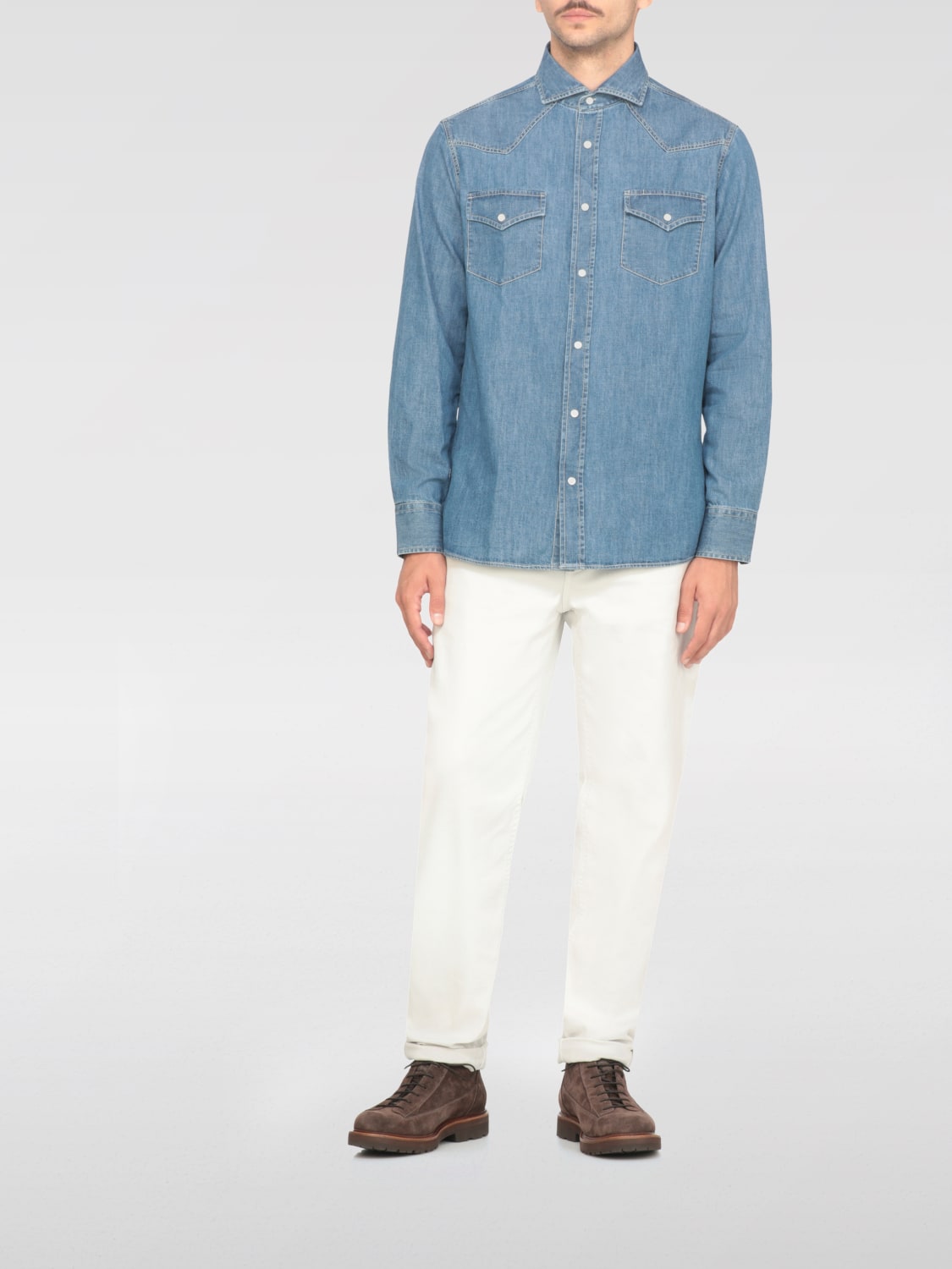 BRUNELLO CUCINELLI SHIRT: Shirt men Brunello Cucinelli, Blue - Img 2