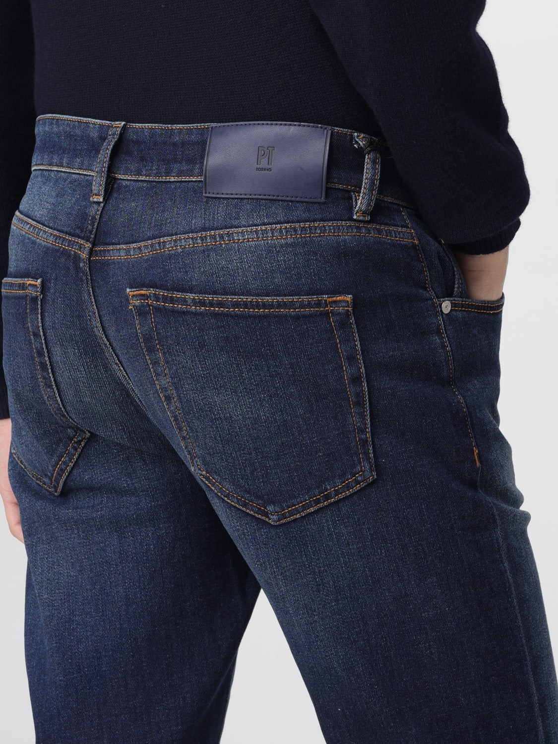 PT01 JEANS: Jeans men Pt01, Blue - Img 3