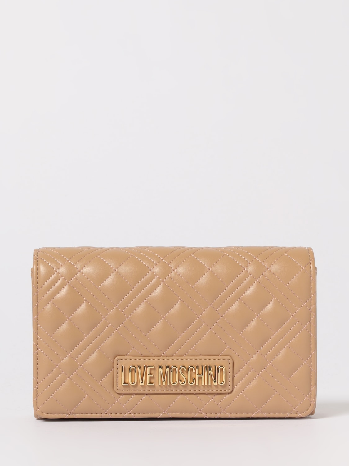 LOVE MOSCHINO CROSSBODY BAG: Shoulder bag woman Love Moschino, Beige - Img 1
