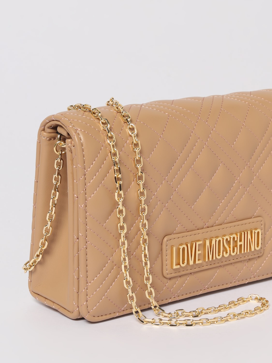 LOVE MOSCHINO CROSSBODY BAG: Shoulder bag woman Love Moschino, Beige - Img 3