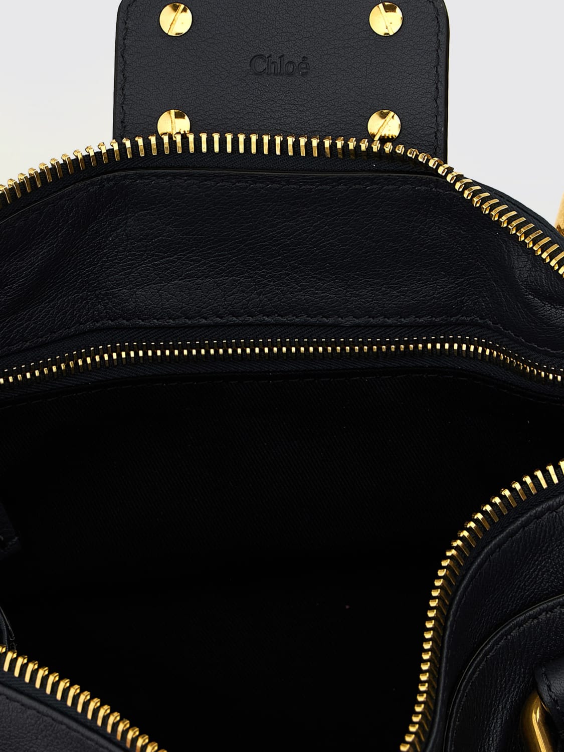 CHLOÉ BORSA A SPALLA: Borsa Paddington Chloé in pelle a grana, Blue - Img 4