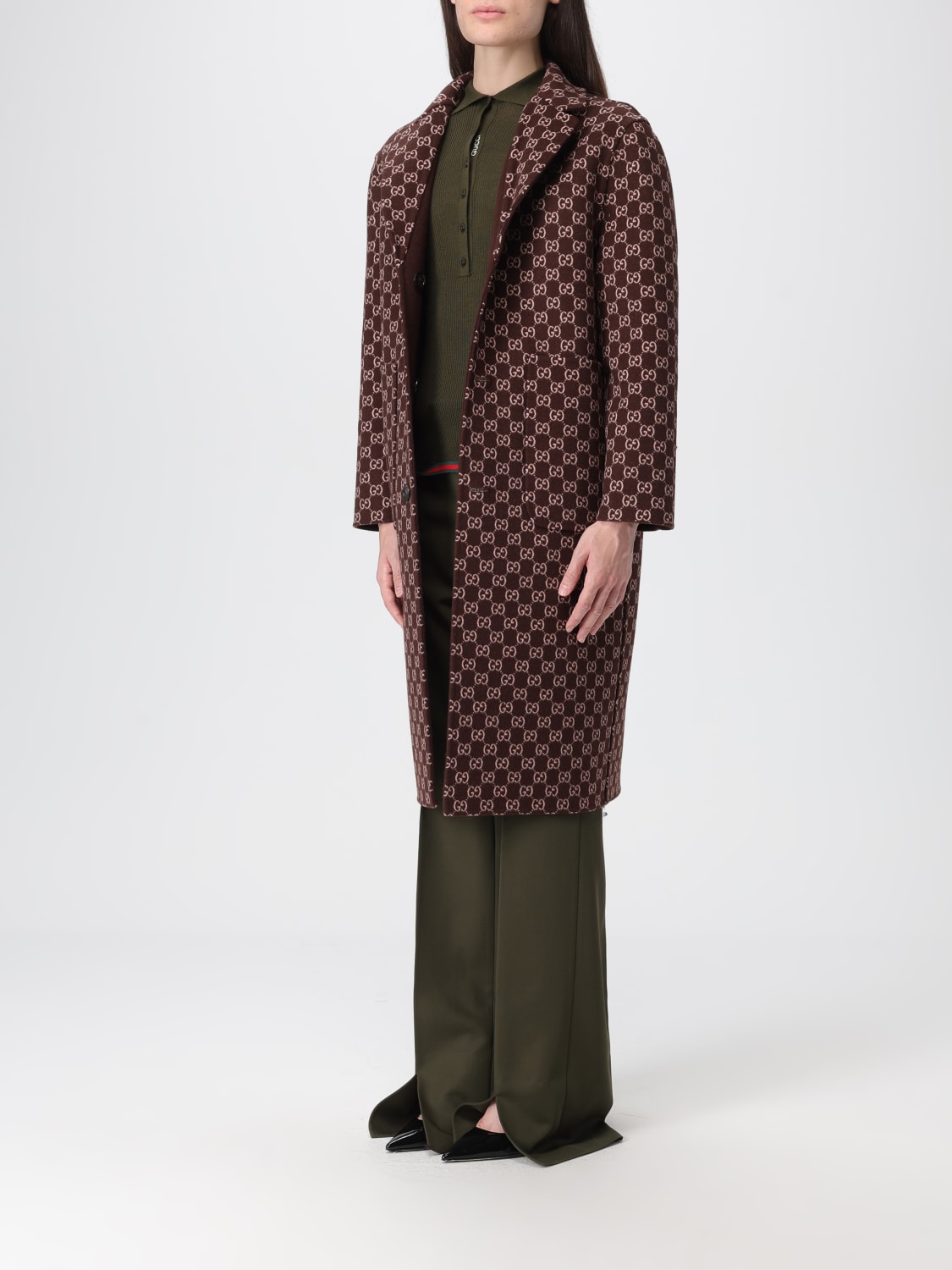 GUCCI COAT: Coat woman Gucci, Brown - Img 4