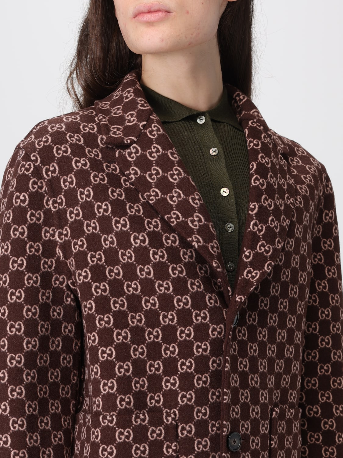 GUCCI COAT: Coat woman Gucci, Brown - Img 5