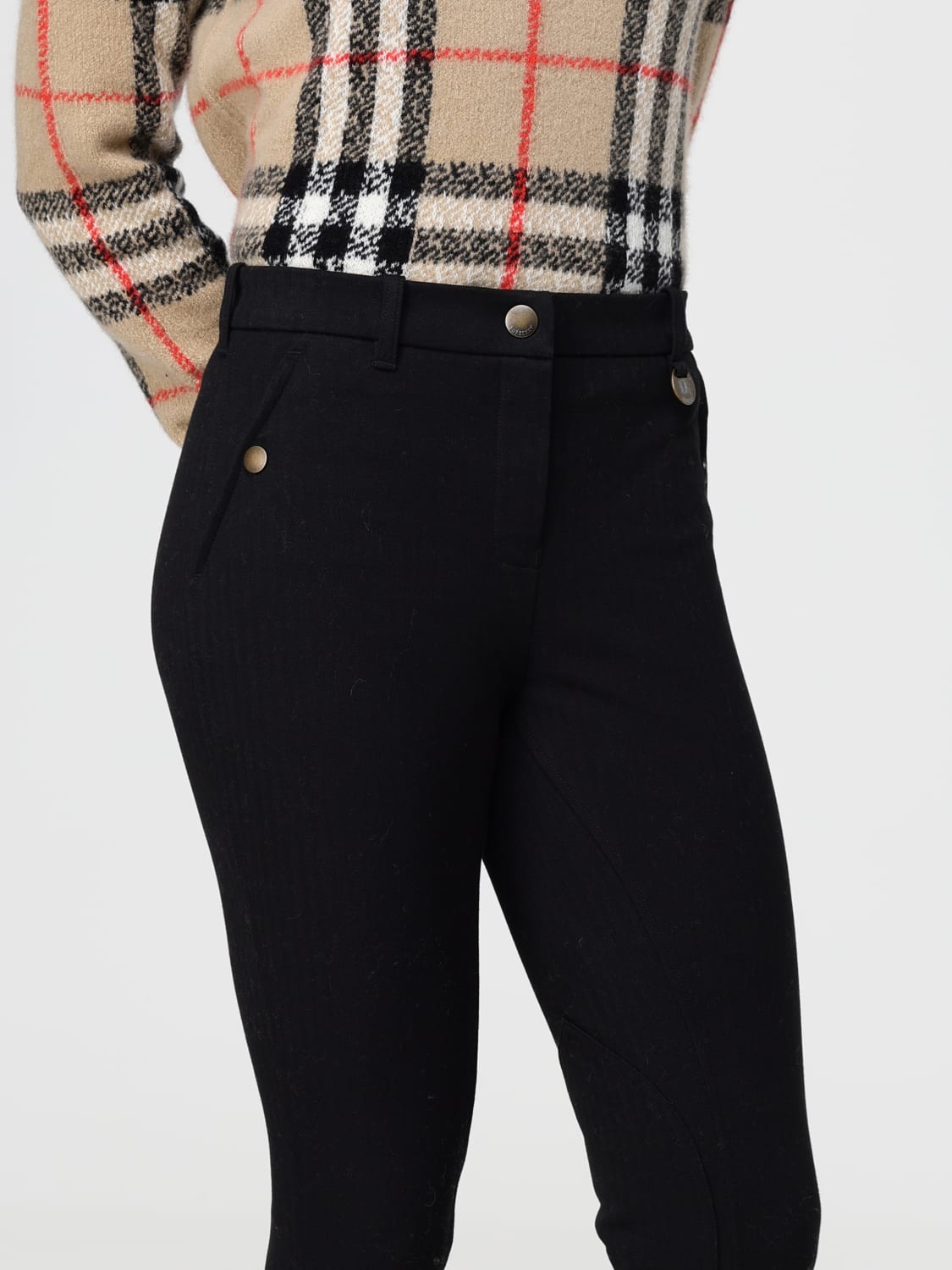 BURBERRY PANTS: Pants woman Burberry, Black - Img 5