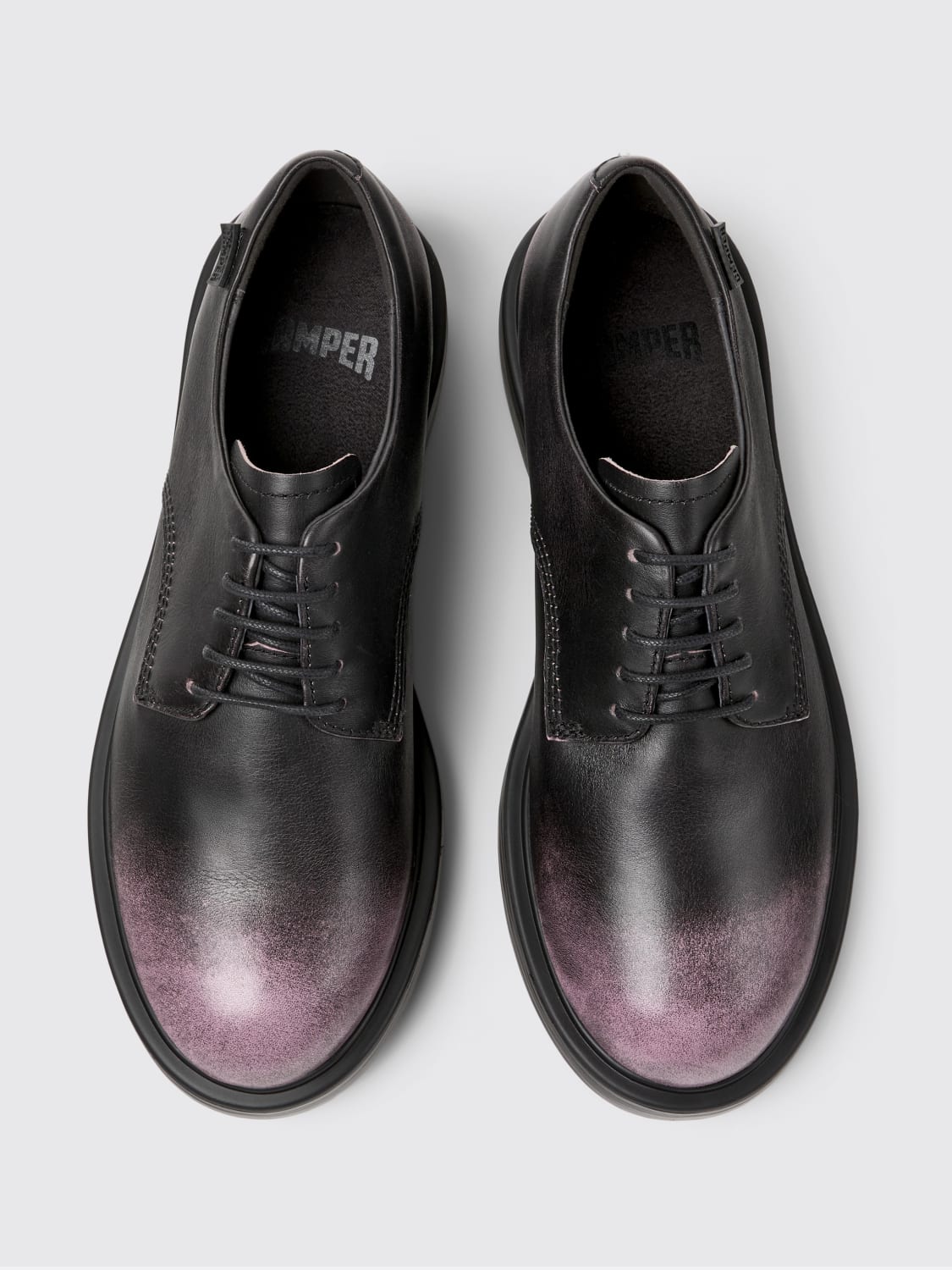 CAMPER STRINGATE: Derby Dean Camper in pelle riciclata fumè , Fantasia - Img 4