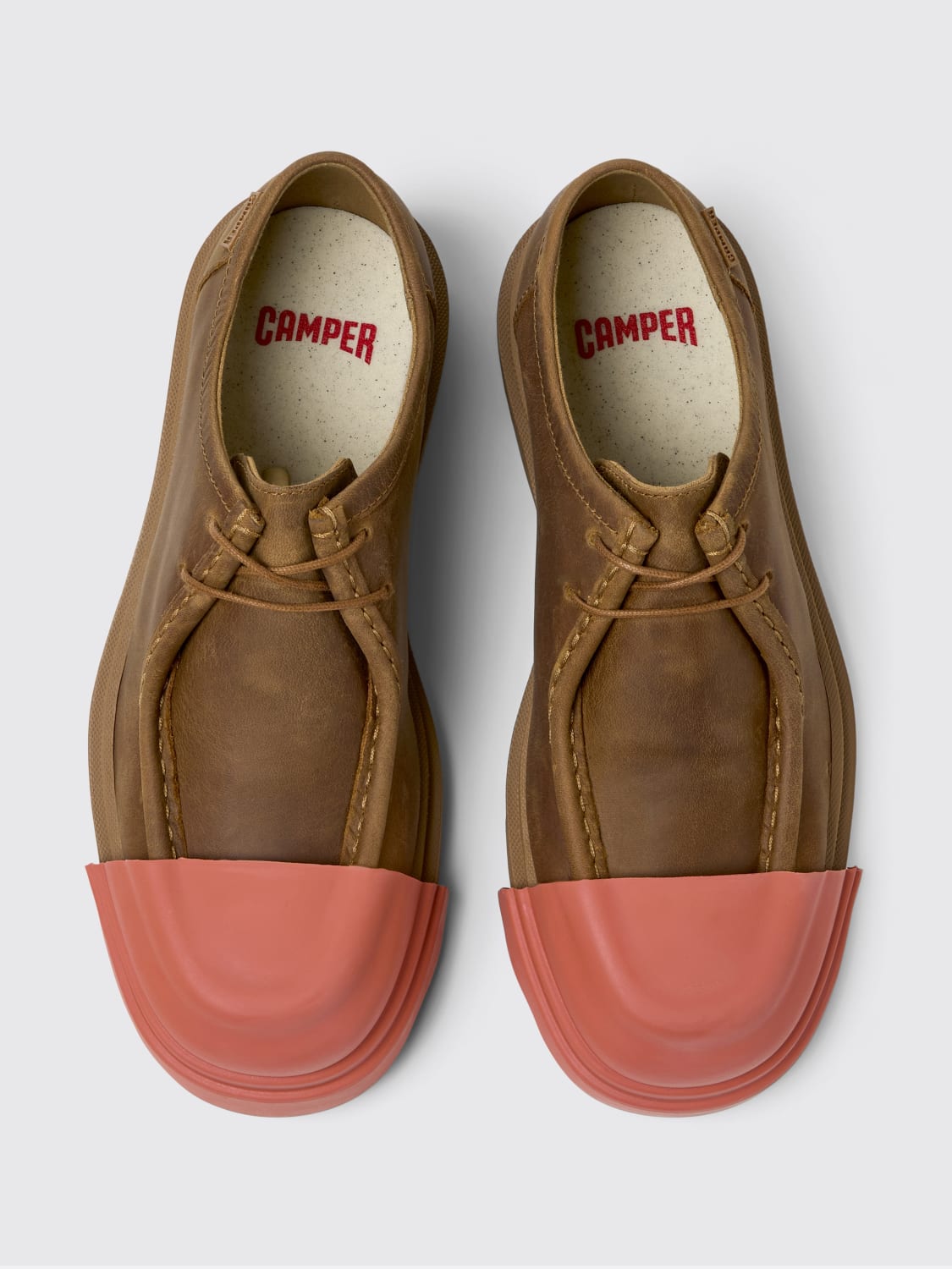 CAMPER STRINGATE: Derby Junction Camper in nabuk e gomma , Marrone - Img 4