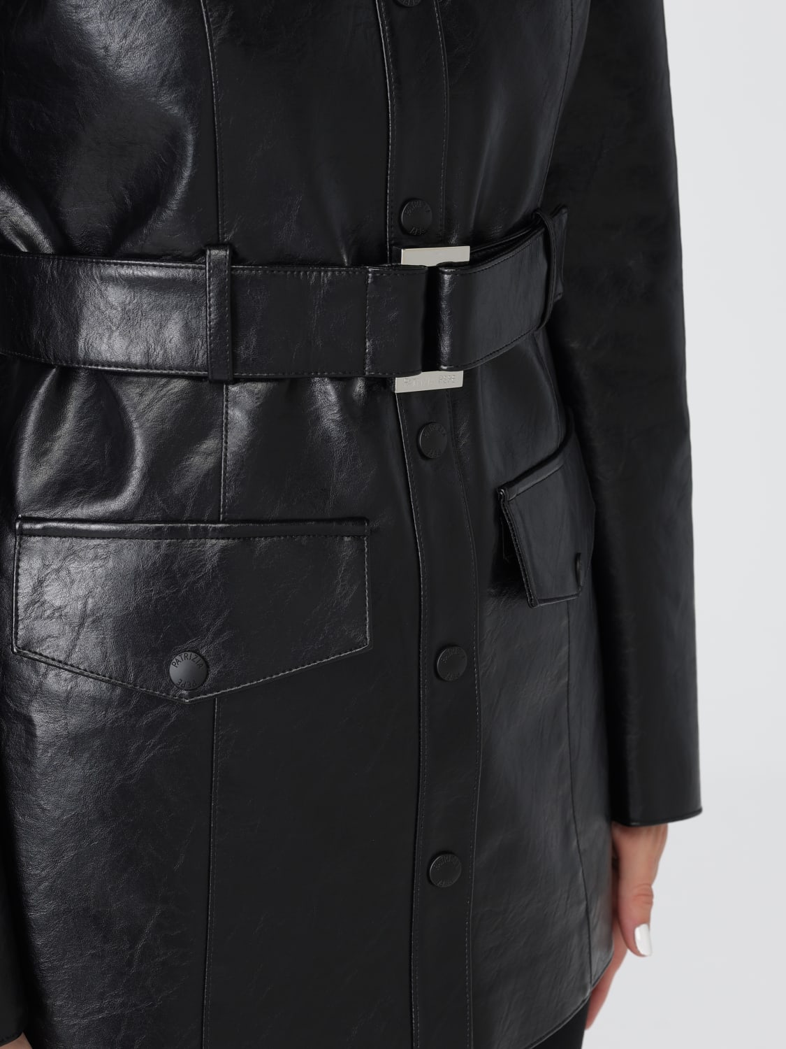 PATRIZIA PEPE GIACCA: Giacca biker Patrizia Pepe in cotone spalmato, Nero - Img 5