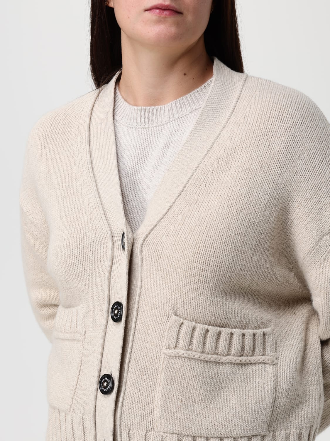 BARBOUR SWEATER: Cardigan woman Barbour, Ivory - Img 4