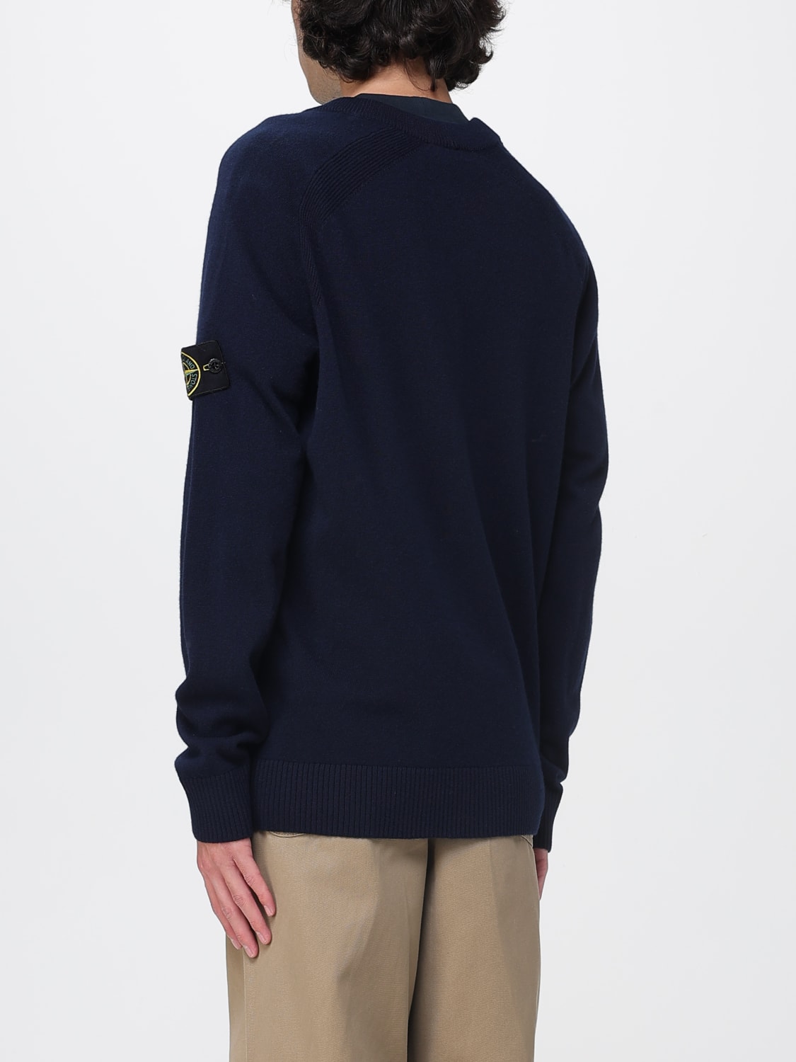STONE ISLAND SWEATER: Sweater men Stone Island, Blue - Img 3