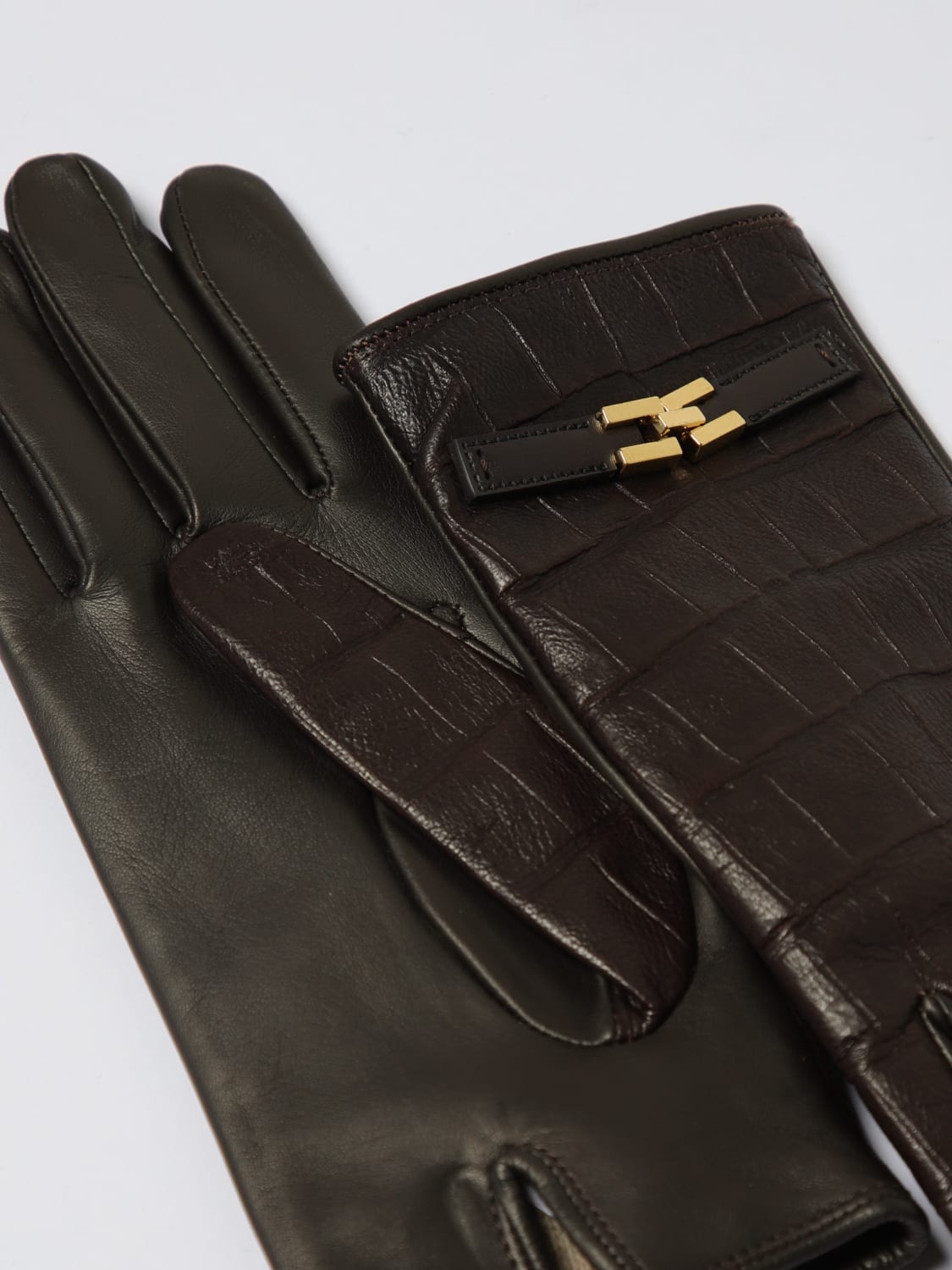 ELISABETTA FRANCHI GLOVES: Gloves woman Elisabetta Franchi, Brown - Img 2
