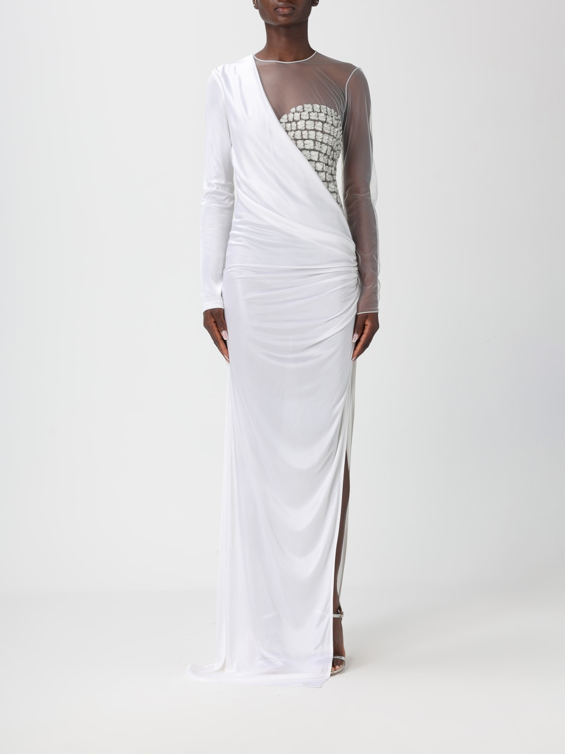 ELISABETTA FRANCHI ROBE: Robes femme Elisabetta Franchi, Ivoir - Img 1