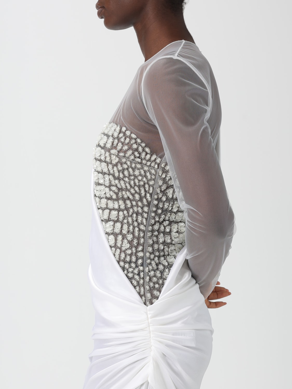 ELISABETTA FRANCHI ROBE: Robes femme Elisabetta Franchi, Ivoir - Img 3