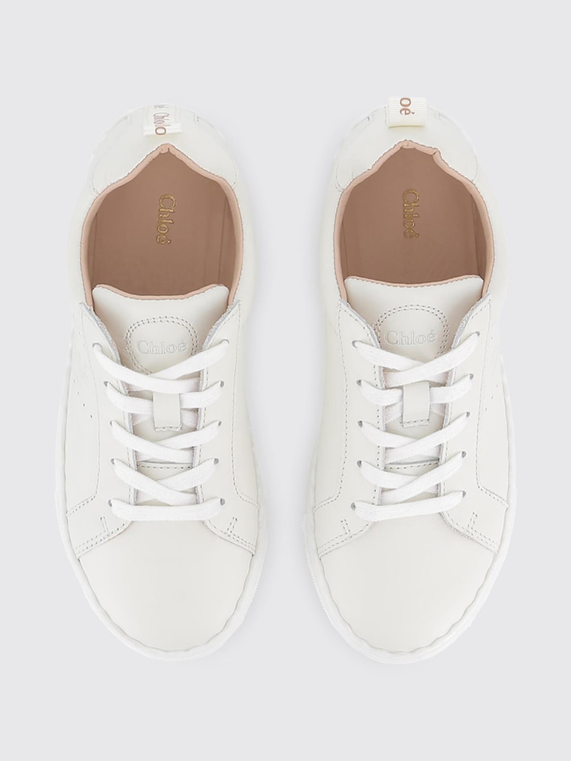 CHLOÉ SCARPE: Sneakers Chloé in pelle , Bianco - Img 4