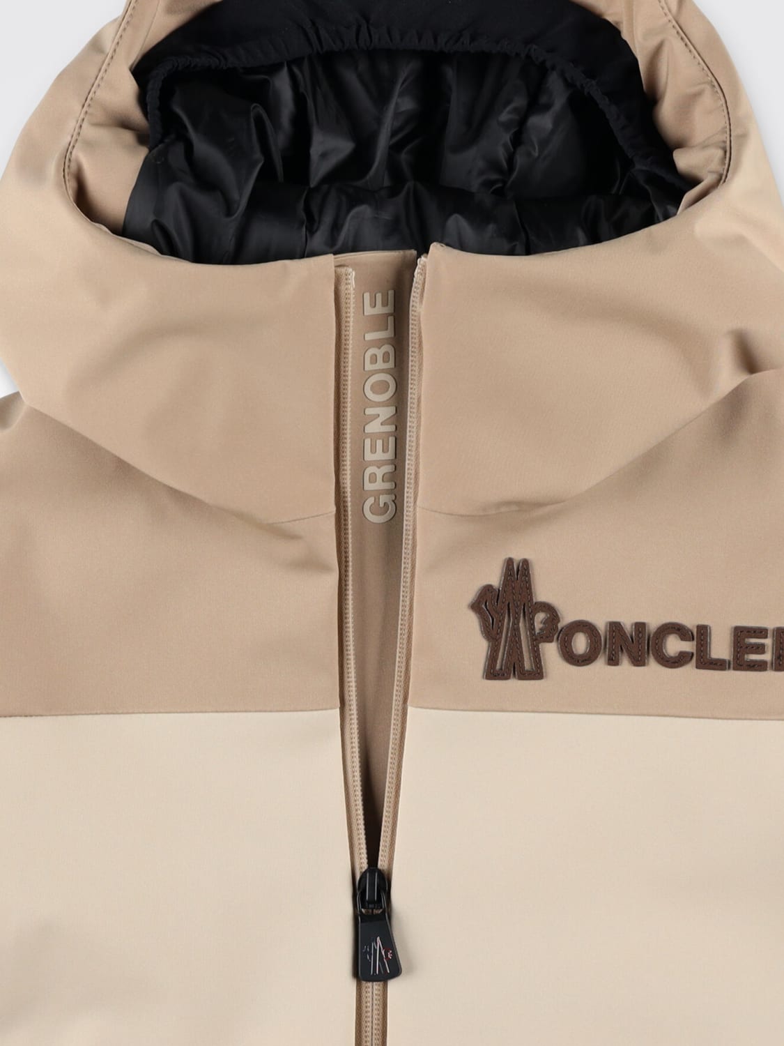 MONCLER JACKET: Coat kids Moncler, Beige - Img 3