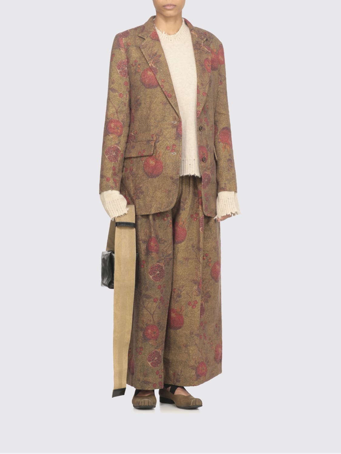 UMA WANG GIACCA: Blazer Uma Wang in misto lana e lino , Verde - Img 3