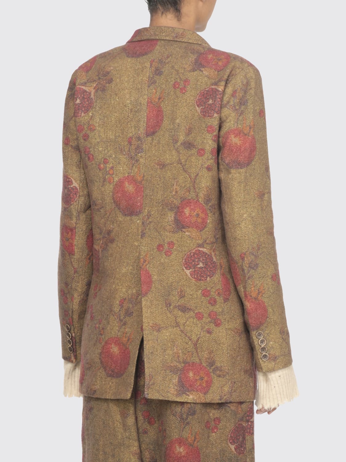 UMA WANG GIACCA: Blazer Uma Wang in misto lana e lino , Verde - Img 4