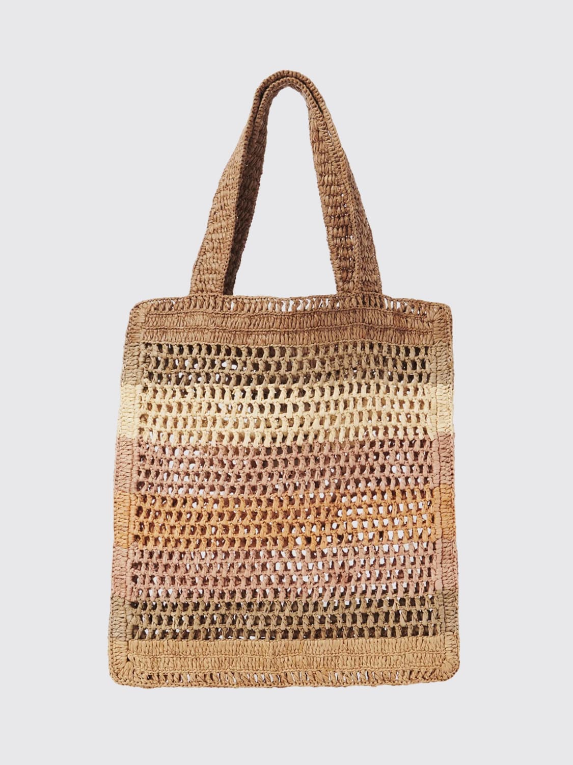 CHLOÉ BORSA TOTE: Borsa Summer Banana Chloé in rafia a rete traforata , Marrone - Img 2