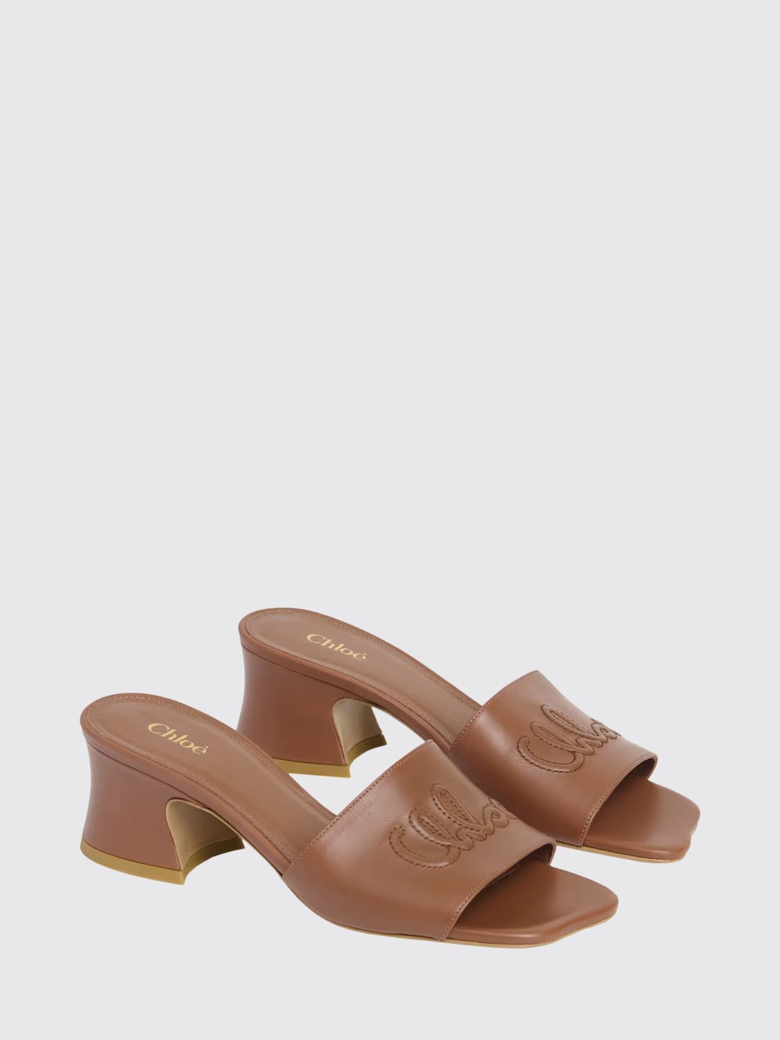CHLOÉ HEELED SANDAL: Loafers woman ChloÉ, Brown - Img 2