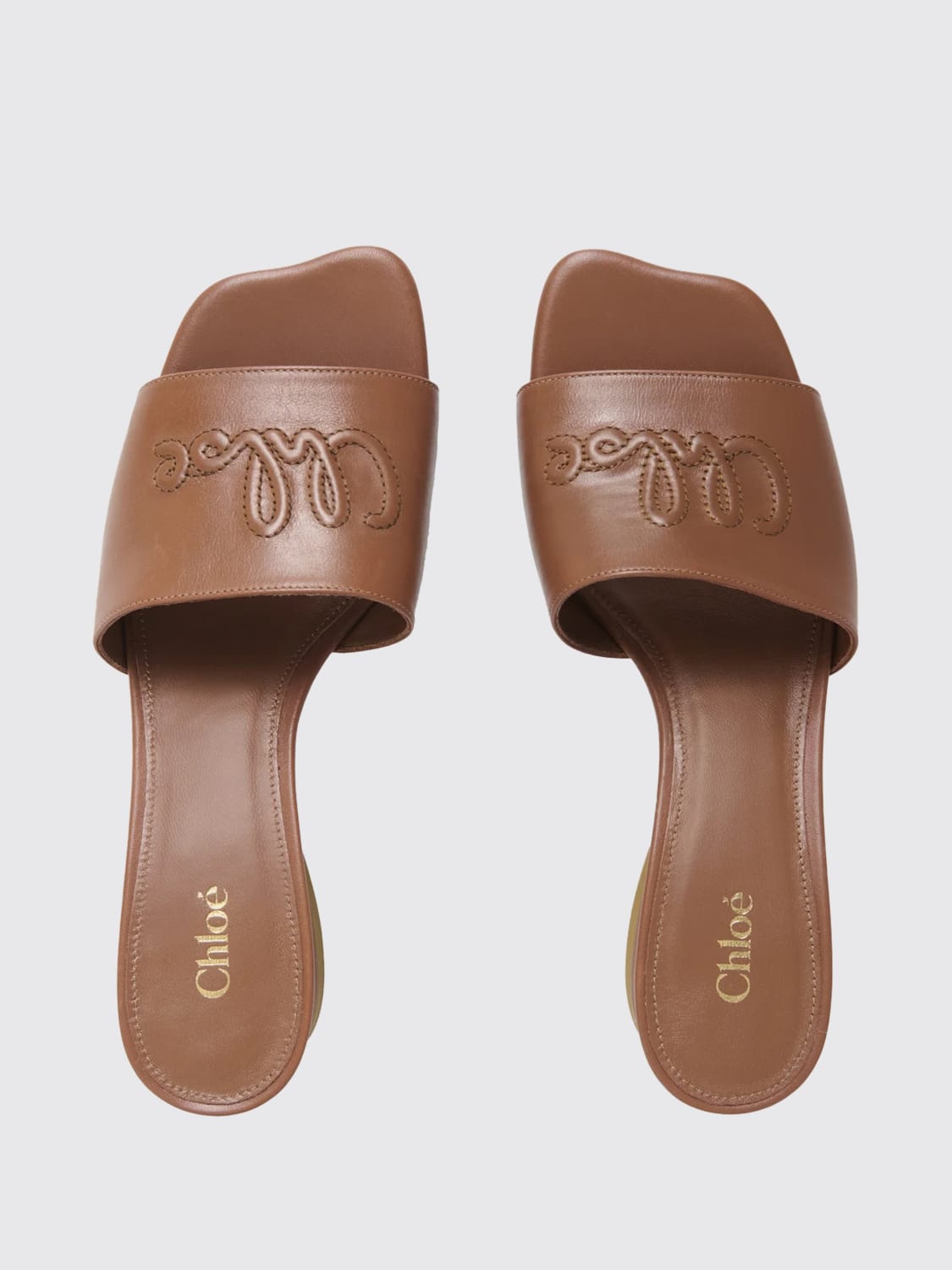 CHLOÉ HEELED SANDAL: Loafers woman ChloÉ, Brown - Img 4