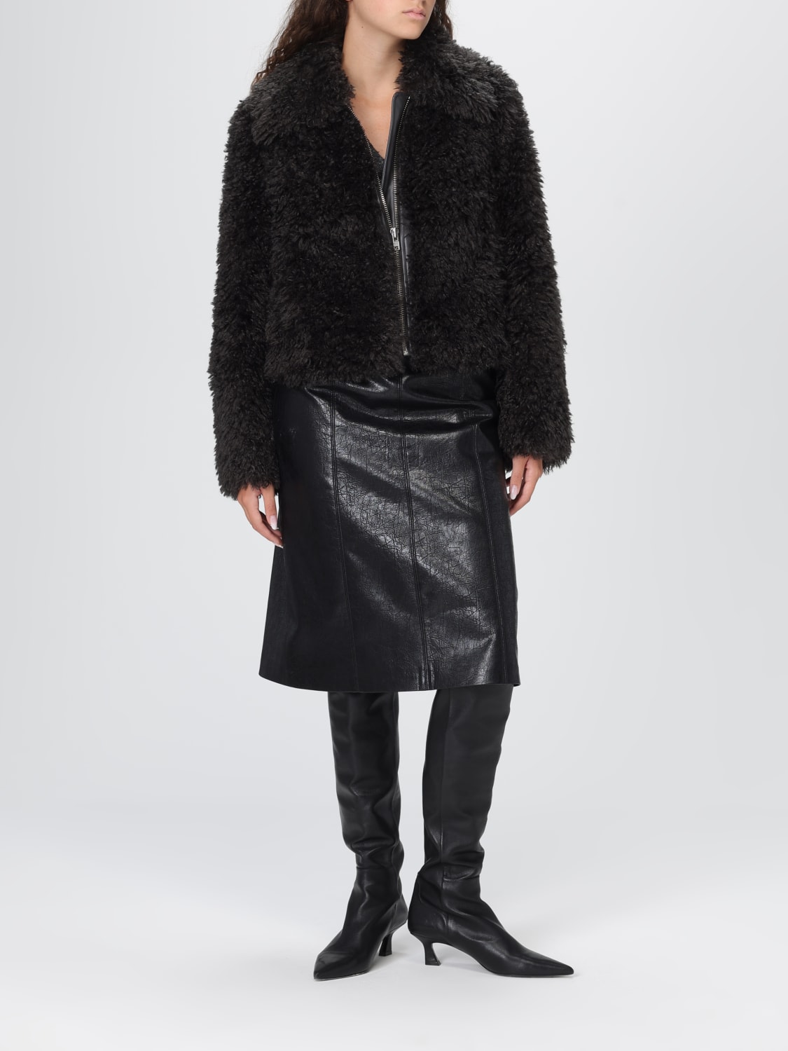 STAND STUDIO PELLICCIA: Giacca in pelliccia sintetica Zaylee Stand Studio, Grigio - Img 2